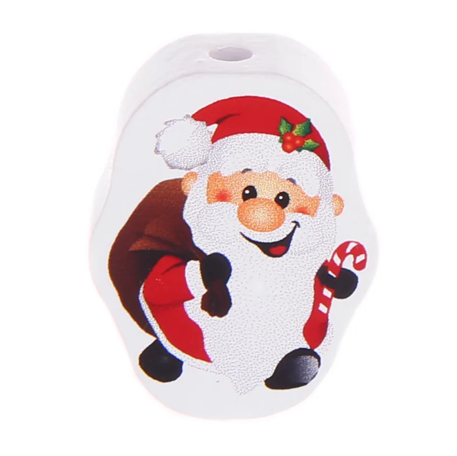 kleine Motivperle • Weihnachtsmann weiß — Kiki-Ena Bastelmaterial Naturholz kleine Motivperle • Weihnachtsmann weiß — Kiki-Ena Bastelmaterial Naturholz