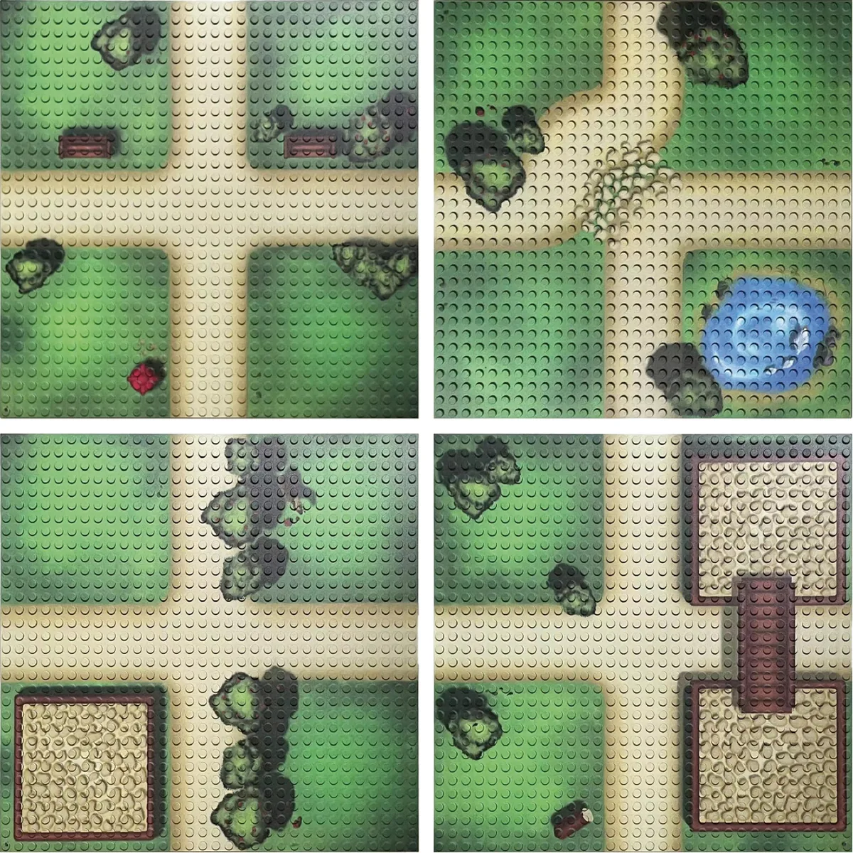 Klemmbaustein-Set Bauplatten 32x32 Noppen 4 Stück Bauernhof — Eduplay padagogisches Spielzeug Kita