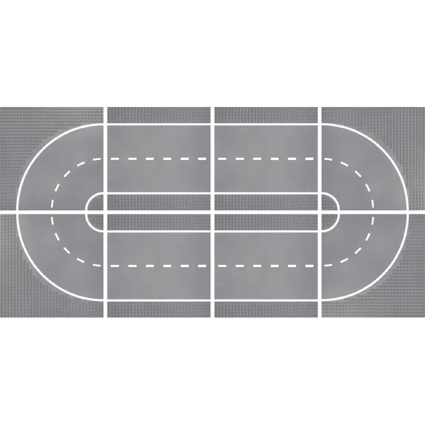 Klemmbaustein-Set Bauplatten 32x32 Noppen 8 Stück Rennstrecke — Eduplay padagogisches Spielzeug Kita