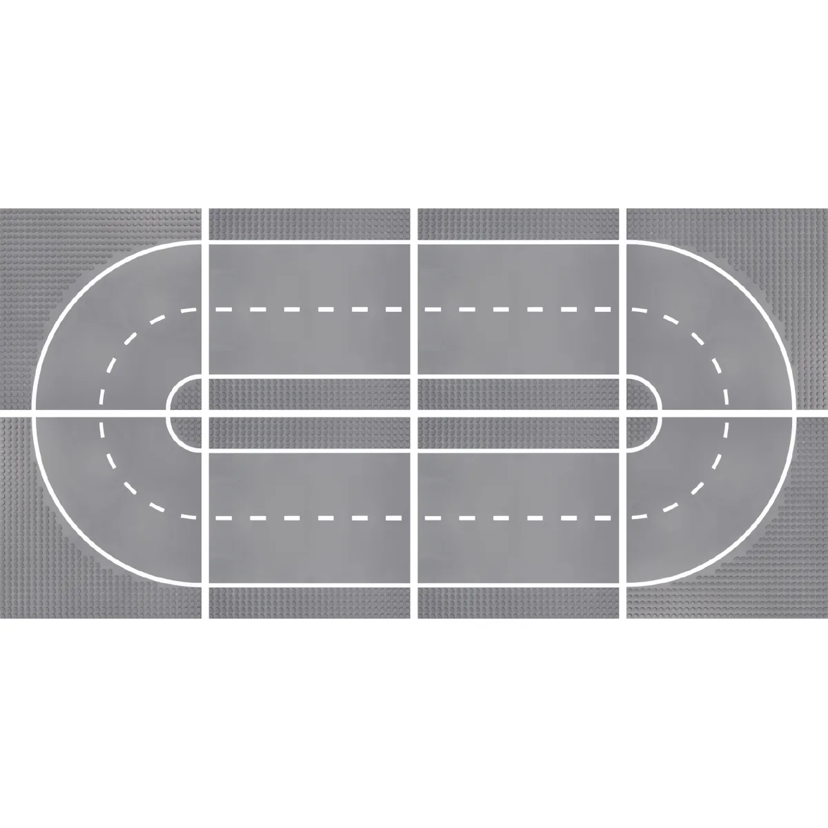 Klemmbaustein-Set Bauplatten 32x32 Noppen 8 Stück Rennstrecke — Eduplay padagogisches Spielzeug Kita