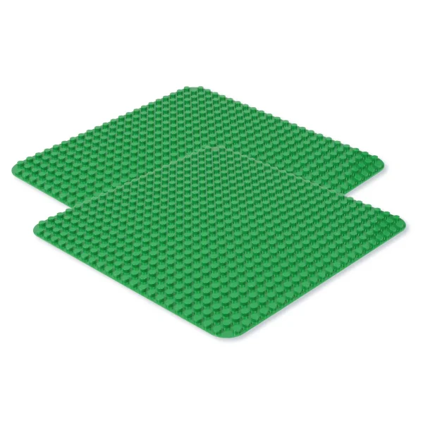 Klemmbaustein-Set Junior Bauplatten 24x24 Noppen 2 Stück Grün — Eduplay padagogisches Spielzeug Kita