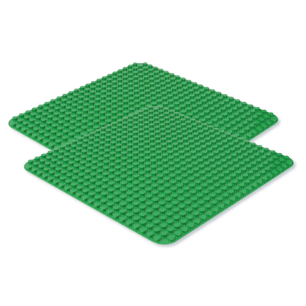Klemmbaustein-Set Junior Bauplatten 24x24 Noppen 2 Stück Grün — Eduplay padagogisches Spielzeug Kita