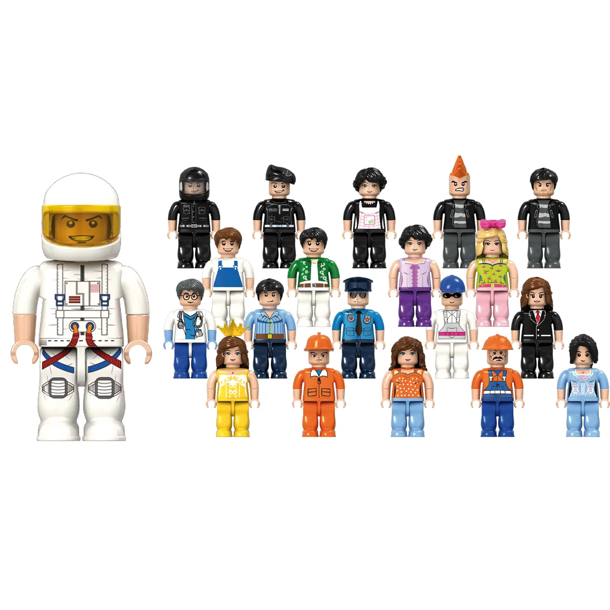 Klemmbaustein-Set Minifiguren 20 Stück — Eduplay padagogisches Spielzeug Kita