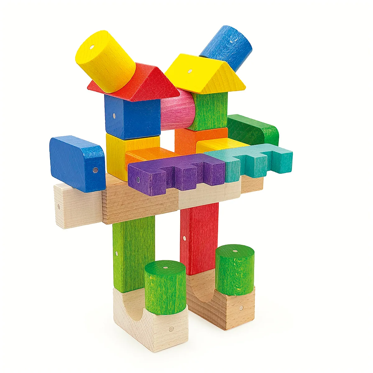 Kooglo 100 Teile natur und farbig — Eduplay padagogisches Spielzeug Kita