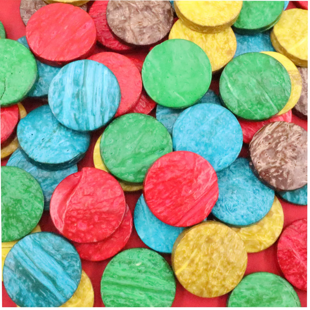 Kreise aus Kokosnussschalen bunt 250g — Eduplay padagogisches Spielzeug Kita