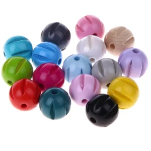 Längsrillenperlen 14mm • 10 Stück — Kiki-Ena Bastelmaterial Naturholz