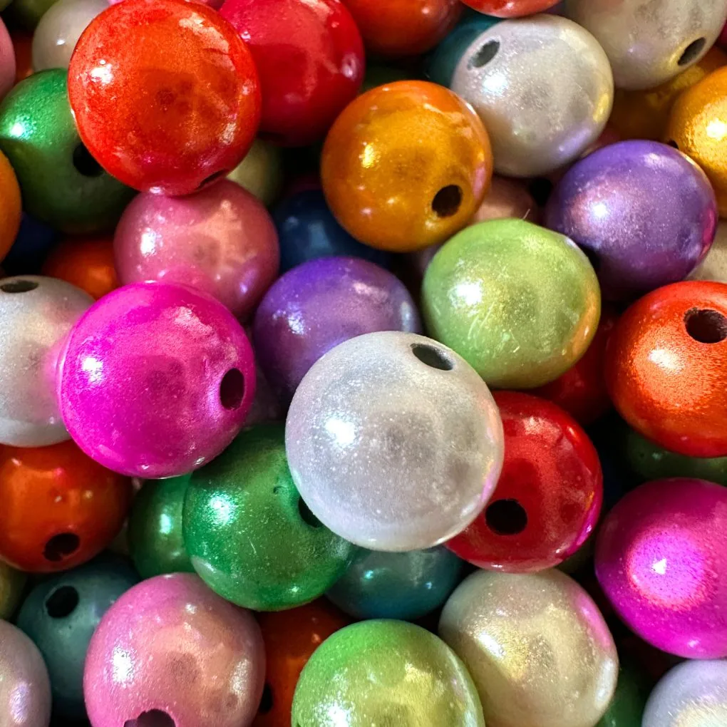 Magic Beads • 12mm • 25 Stück • reflektierende Perlen✓ 3D-Illusion✓ Acrylperlen✓ — Kiki-Ena Bastelmaterial Naturholz