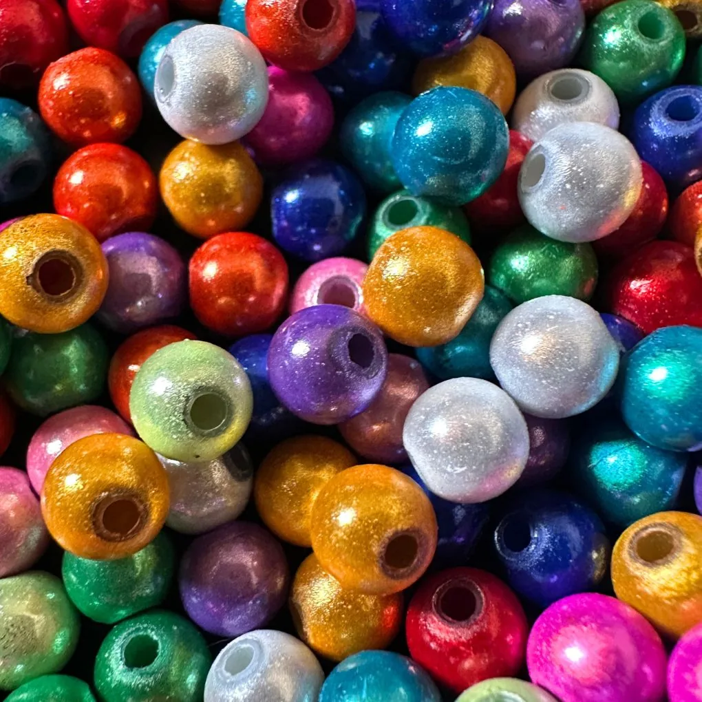 Magic Beads • 6mm • 100 Stück • 3D Perlen✓ reflektierend✓ Acrylperlen✓ — Kiki-Ena Bastelmaterial Naturholz