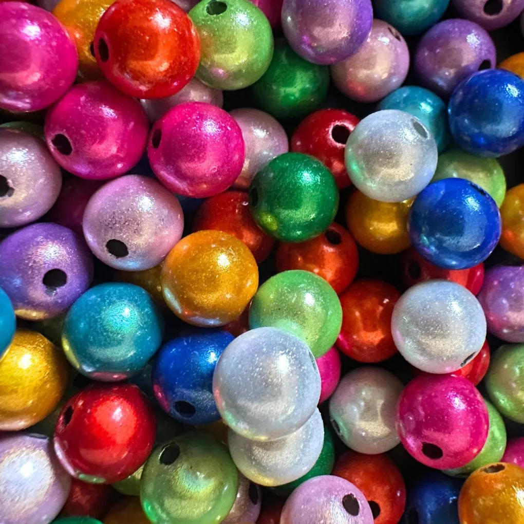 Magic Beads • 8mm • 50 Stück • reflektierende Perlen✓ 3D-Illusion✓ Acrylperlen✓ — Kiki-Ena Bastelmaterial Naturholz
