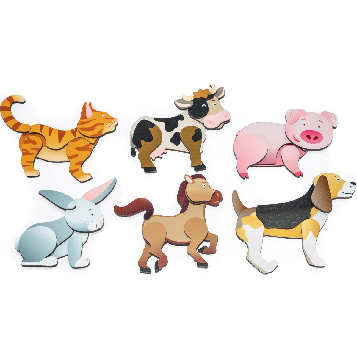 Magnetpuzzle Bauernhoftiere 6er Set — Eduplay padagogisches Spielzeug Kita