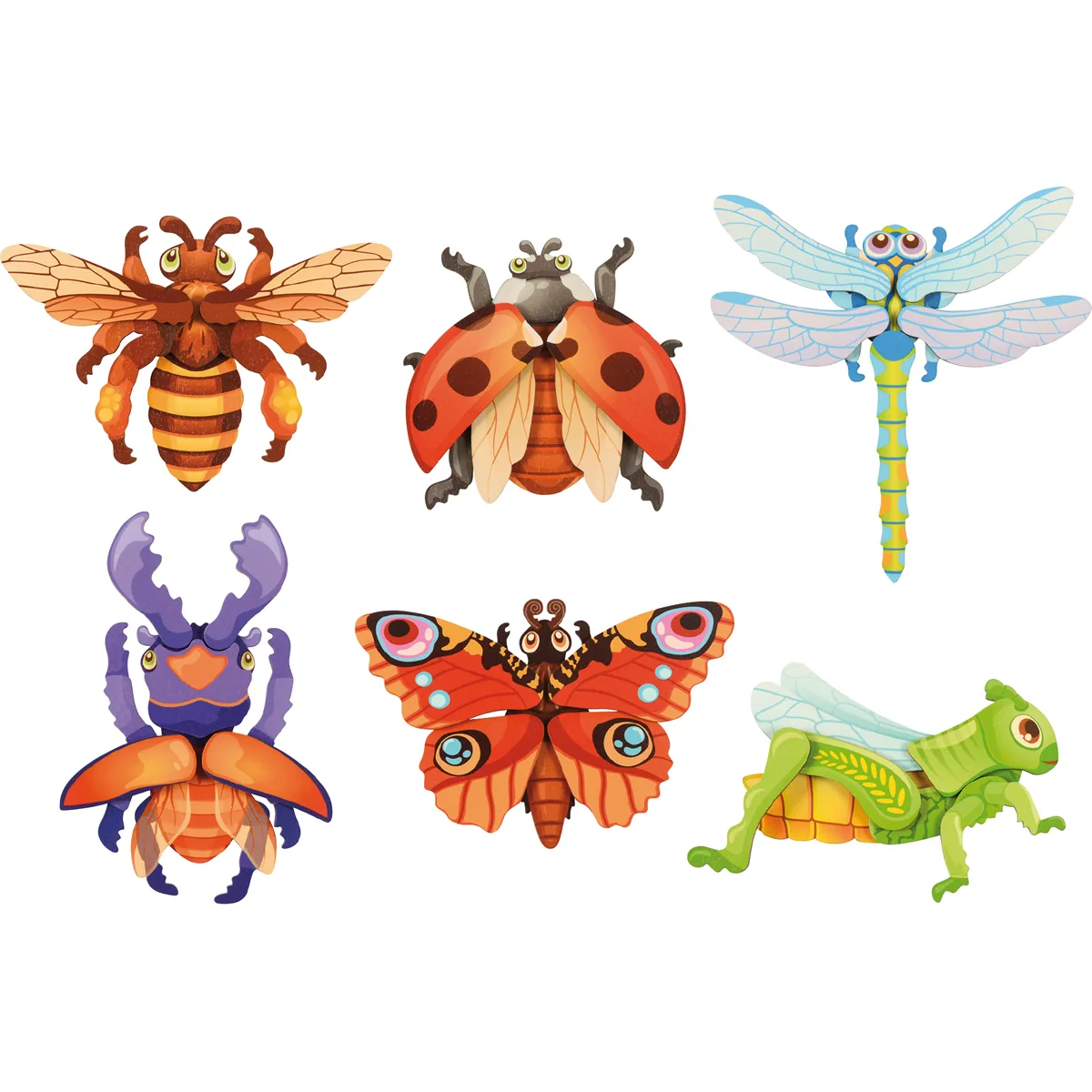 Magnetpuzzle Insekten 6er Set — Eduplay padagogisches Spielzeug Kita
