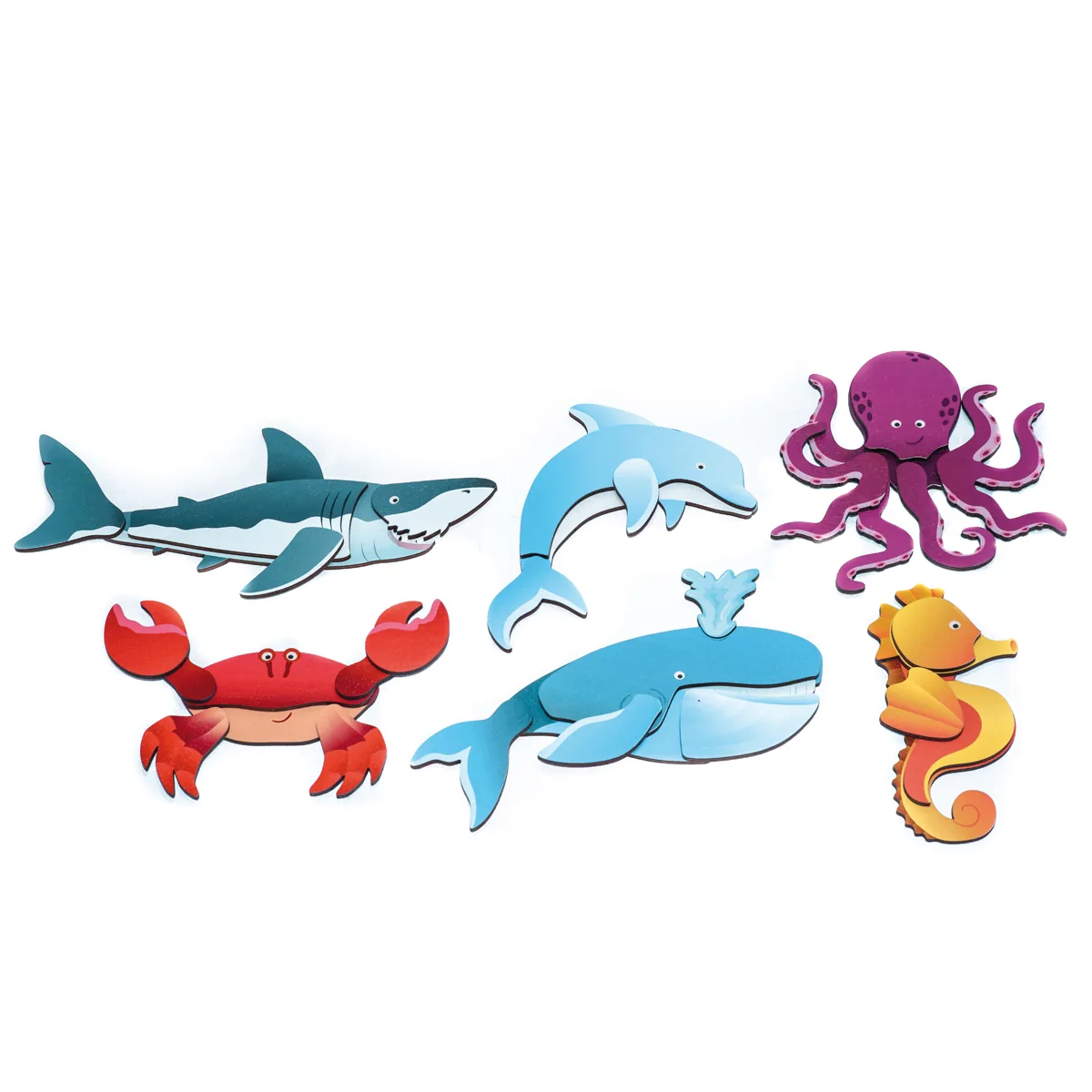 Magnetpuzzle Meerestiere 6er Set — Eduplay padagogisches Spielzeug Kita