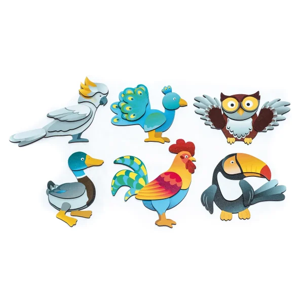 Magnetpuzzle Vögel 6er Set — Eduplay padagogisches Spielzeug Kita