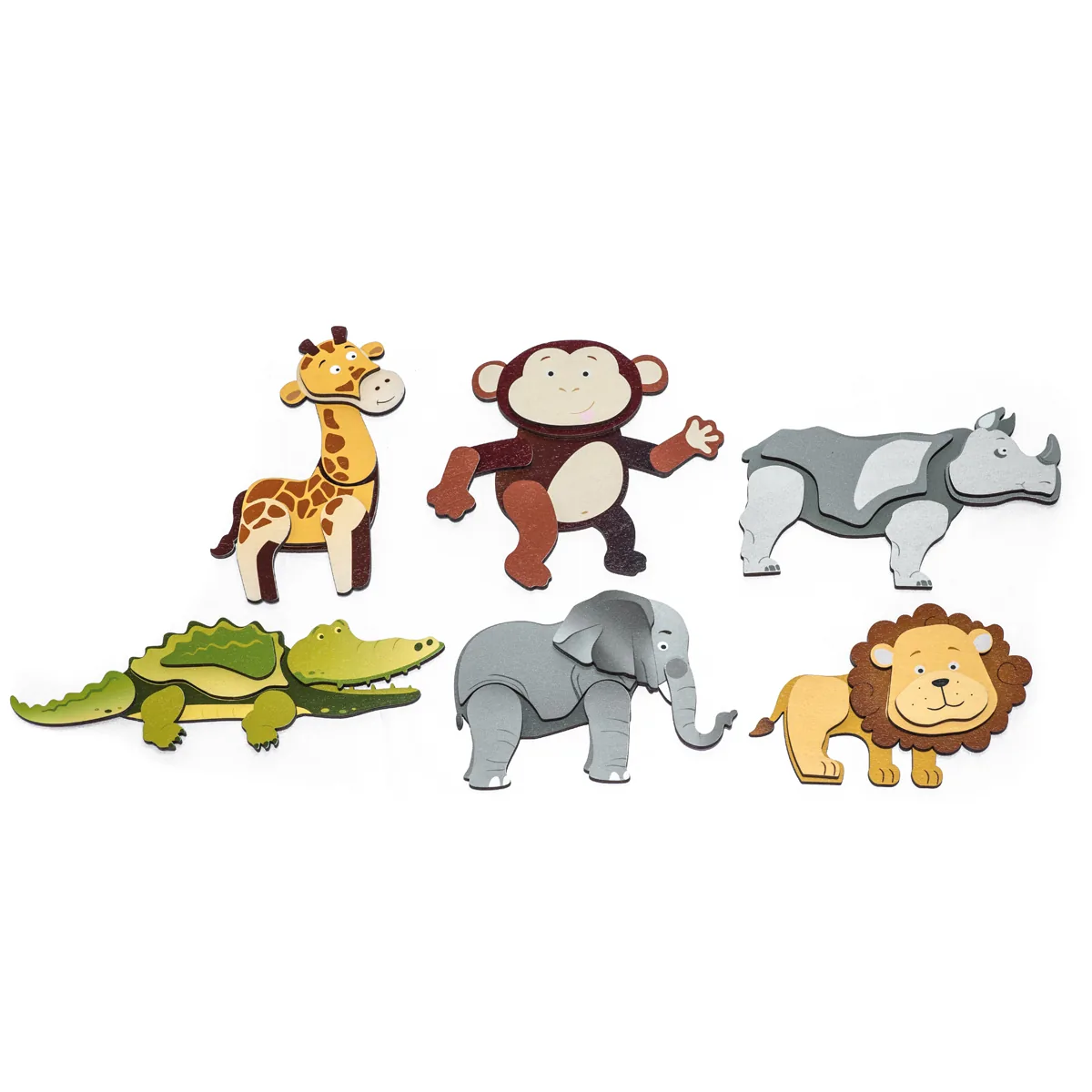 Magnetpuzzle Wildtiere 6er Set — Eduplay padagogisches Spielzeug Kita
