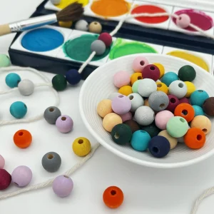 Maxi-Pack • Watercolors Holzperlen 10mm • 500 Stück — Kiki-Ena Bastelmaterial Naturholz