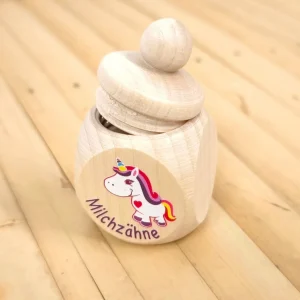 Milchzahndose Einhorn Pink — Kiki-Ena Bastelmaterial Naturholz Milchzahndose Einhorn Pink — Kiki-Ena Bastelmaterial Naturholz