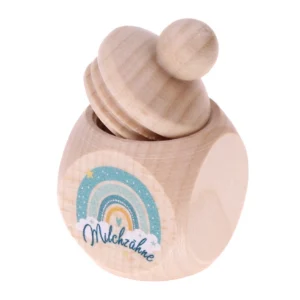 Milchzahndose Regenbogen Mint — Kiki-Ena Bastelmaterial Naturholz