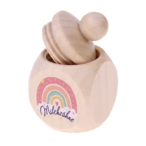 Milchzahndose Regenbogen Rosa — Kiki-Ena Bastelmaterial Naturholz