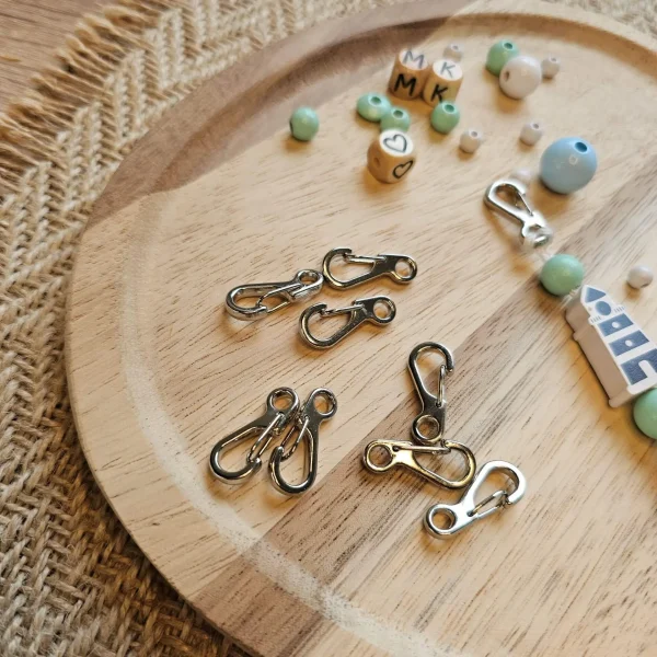 Mini Karabiner Edelstahl — Kiki-Ena Bastelmaterial Naturholz