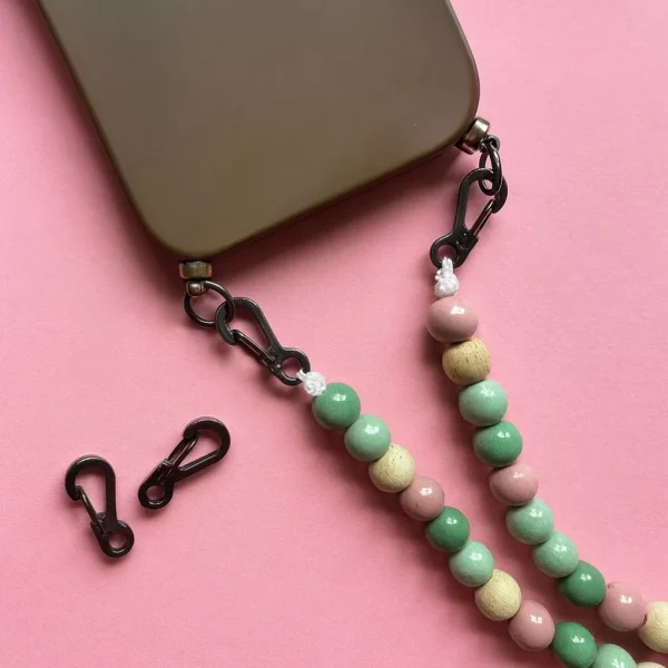 Mini-Karabiner Edelstahl • gunmetal — Kiki-Ena Bastelmaterial Naturholz