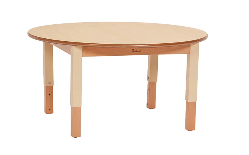 Mittelgroßer runder Tisch (D900), höhenverstellbar — Millhouse Lernspielzeug Schule