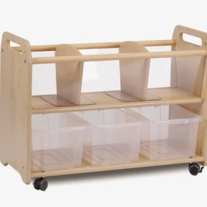 Mobiler Clear View Aufbewahrungsschrank mit 3 transparenten Boxen — Millhouse Lernspielzeug Schule