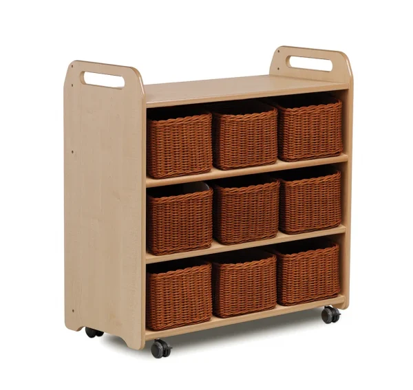 Mobiles Regal mit Spiegelrückwand und 9 Körben — Millhouse Lernspielzeug Schule Mobiles Regal mit Spiegelrückwand und 9 Körben — Millhouse Lernspielzeug Schule