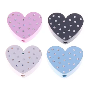 Motivperle Herz mit Glitzerpunkten — Kiki-Ena Bastelmaterial Naturholz Motivperle Herz mit Glitzerpunkten — Kiki-Ena Bastelmaterial Naturholz