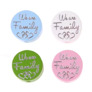 Motivperle/Holzperle „We Are Family“
