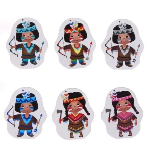 Motivperle Indianer • Indianerin — Kiki-Ena Bastelmaterial Naturholz Motivperle Indianer • Indianerin — Kiki-Ena Bastelmaterial Naturholz