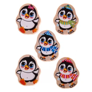 Motivperle Pinguin natur — Kiki-Ena Bastelmaterial Naturholz
