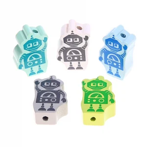 Motivperle Roboter — Kiki-Ena Bastelmaterial Naturholz