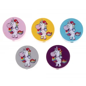 Motivperle Scheibe Einhorn — Kiki-Ena Bastelmaterial Naturholz