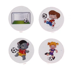 Motivperle Scheibe Fußballmotive — Kiki-Ena Bastelmaterial Naturholz
