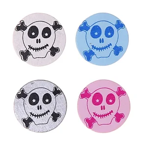 Motivperle Scheibe Happy Skull — Kiki-Ena Bastelmaterial Naturholz