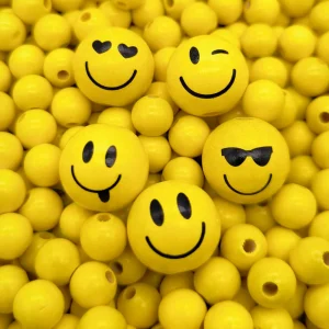 Motivperle Smiley — Kiki-Ena Bastelmaterial Naturholz