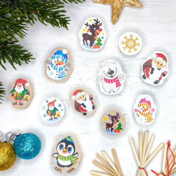Motivperlen Set 2 Weihnachten — Kiki-Ena Bastelmaterial Naturholz