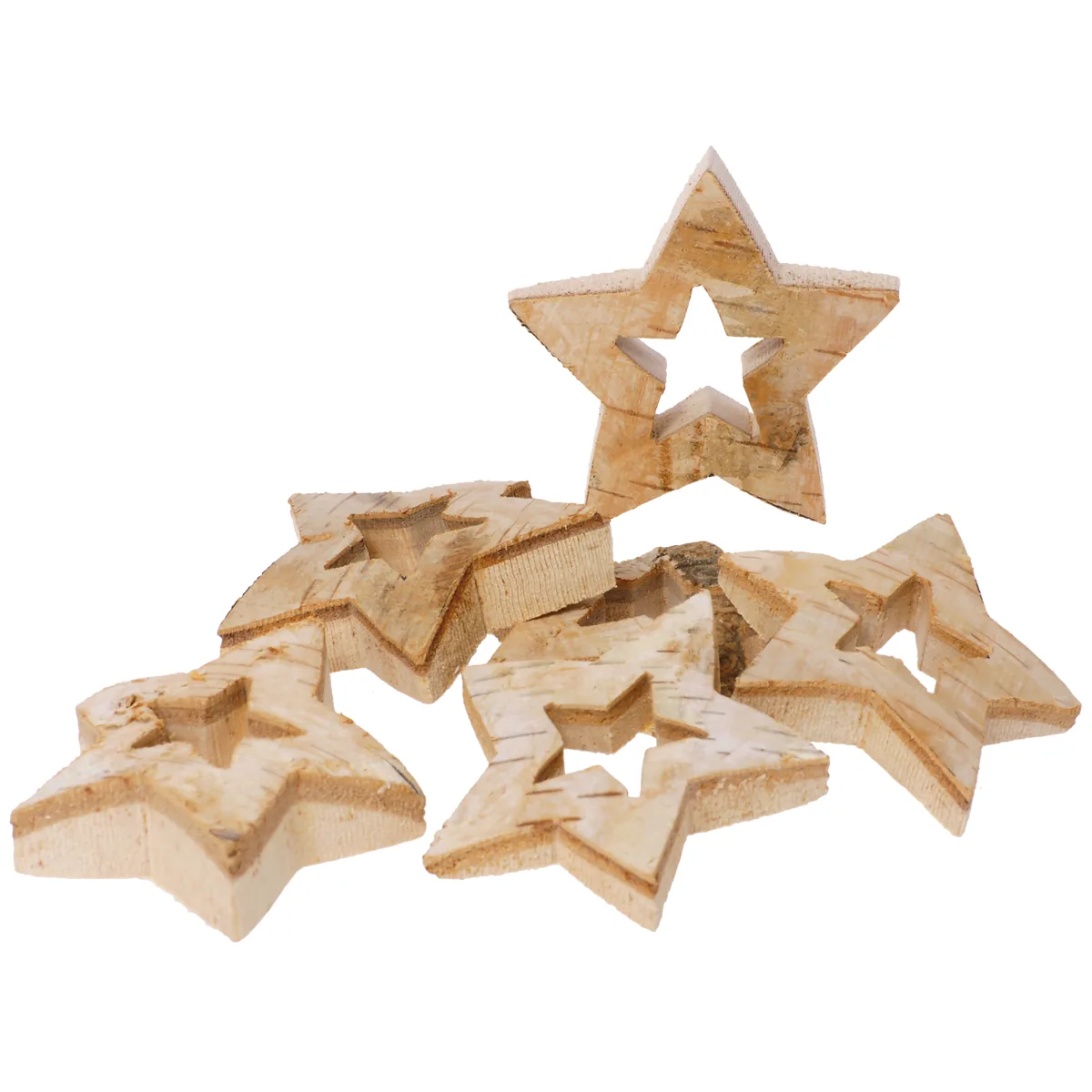 Naturholzscheiben Stern outline 6er Set — Eduplay padagogisches Spielzeug Kita