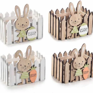 Osterkorb Hase  Mix - 4 Stück — Kiki-Ena Bastelmaterial Naturholz