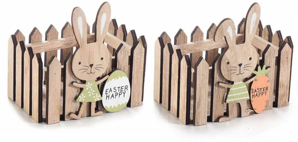 Osterkorb Hase natur - 2 Stück — Kiki-Ena Bastelmaterial Naturholz