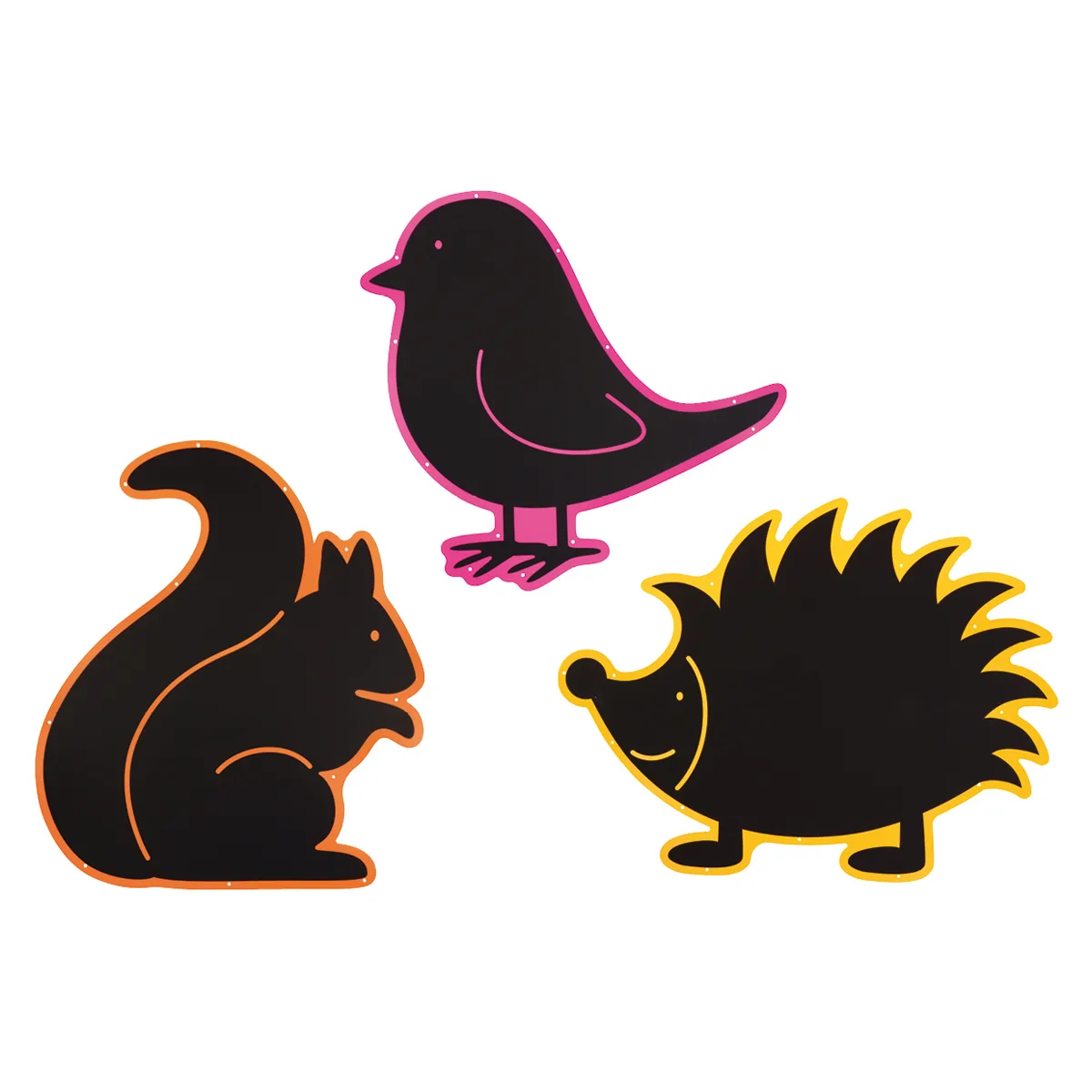 Outdoortafeln Eichhörnchen Vogel Igel 3er Set — Eduplay padagogisches Spielzeug Kita