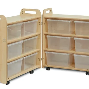 Packbarer Schrank mit 12 transparenten Boxen — Millhouse Lernspielzeug Schule