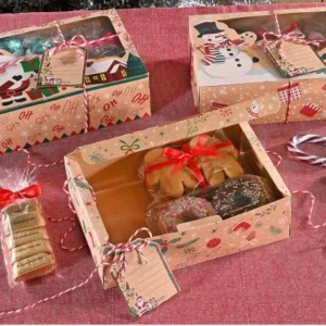 Papier Geschenkbox mit Sichtfenster Weihnachten — Kiki-Ena Bastelmaterial Naturholz