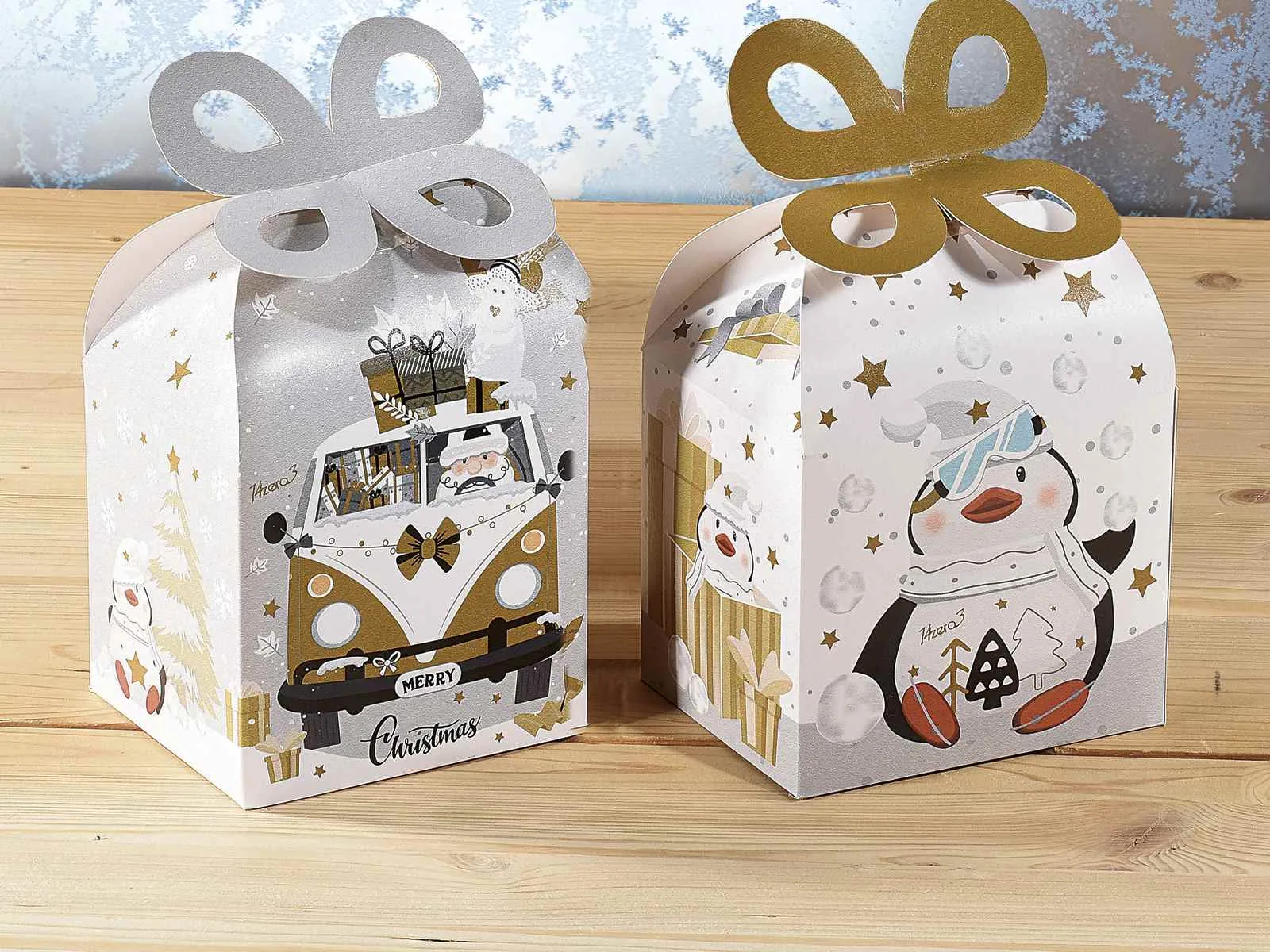 Papier Geschenkbox Weihnachten 2er Set — Kiki-Ena Bastelmaterial Naturholz