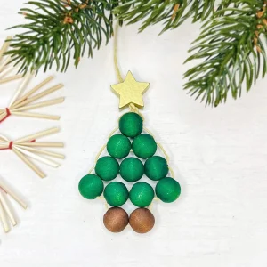 Perlen Weihnachtsbaum Anhänger Bastelset • gold — Kiki-Ena Bastelmaterial Naturholz Perlen Weihnachtsbaum Anhänger Bastelset • gold — Kiki-Ena Bastelmaterial Naturholz