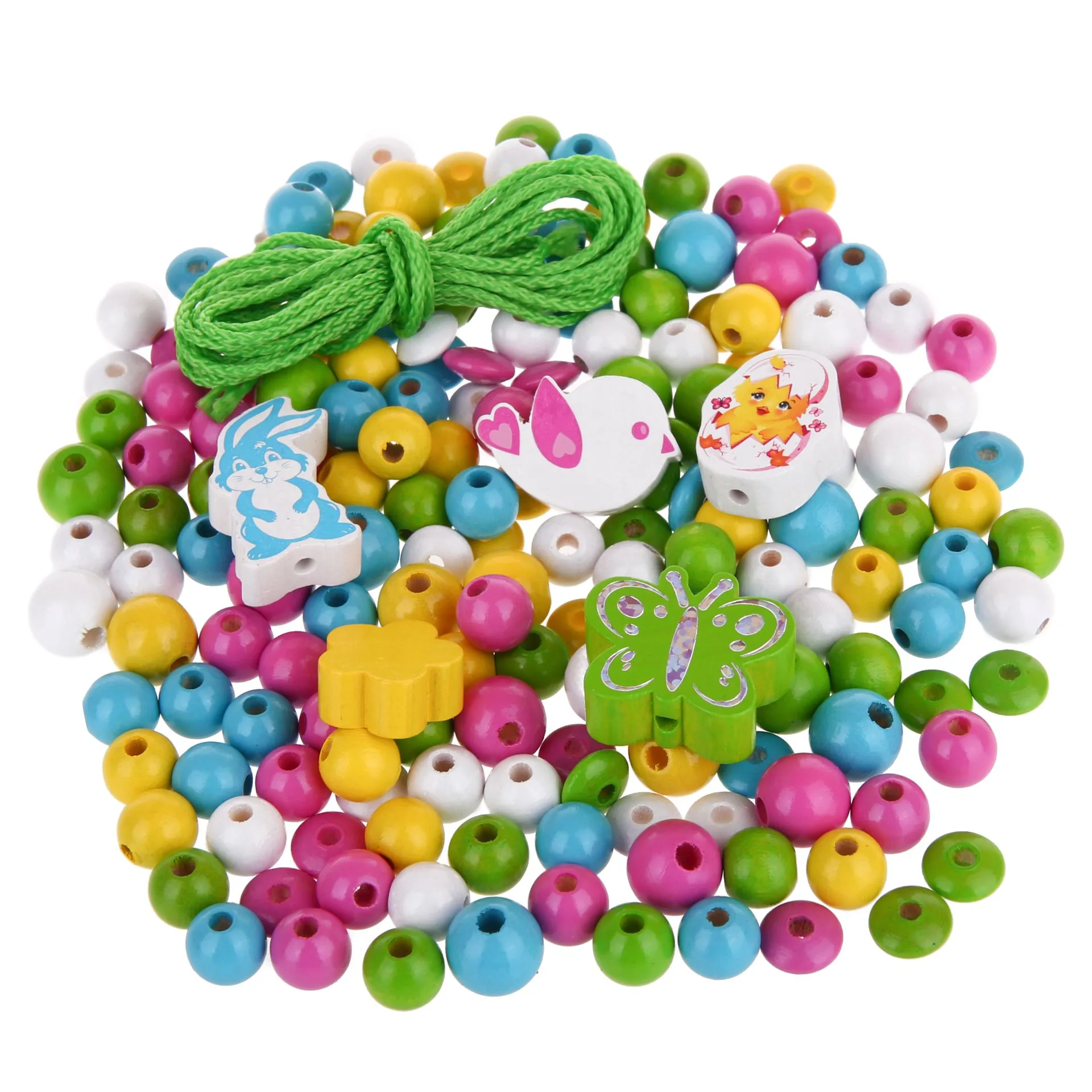 Perlenmix Frühling — Kiki-Ena Bastelmaterial Naturholz