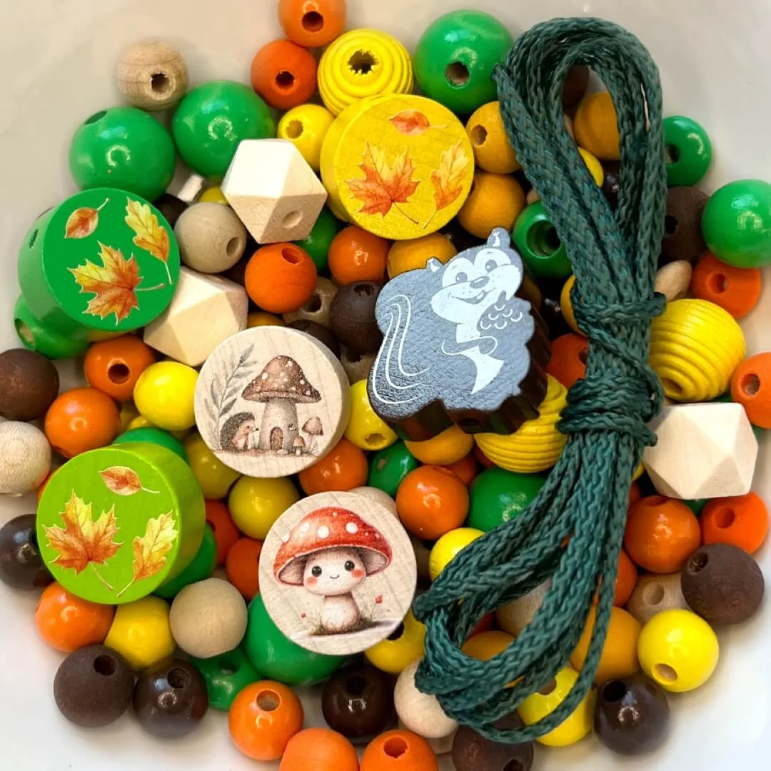 Perlenmix Herbst — Kiki-Ena Bastelmaterial Naturholz
