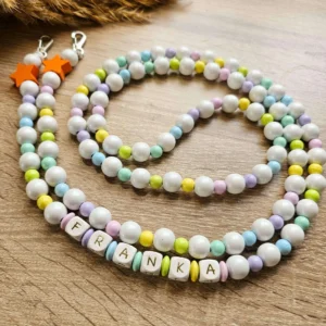 Personalisierte Handykette Holzperlen „Sparkle“ •  Bastelset