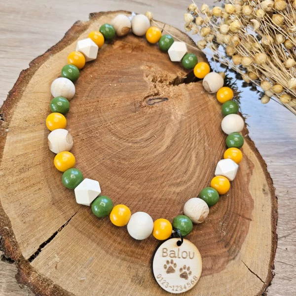 Personalisierte Hundehalskette "oliv" mit Hundemarke Bastelset — Kiki-Ena Bastelmaterial Naturholz Personalisierte Hundehalskette "oliv" mit Hundemarke Bastelset — Kiki-Ena Bastelmaterial Naturholz