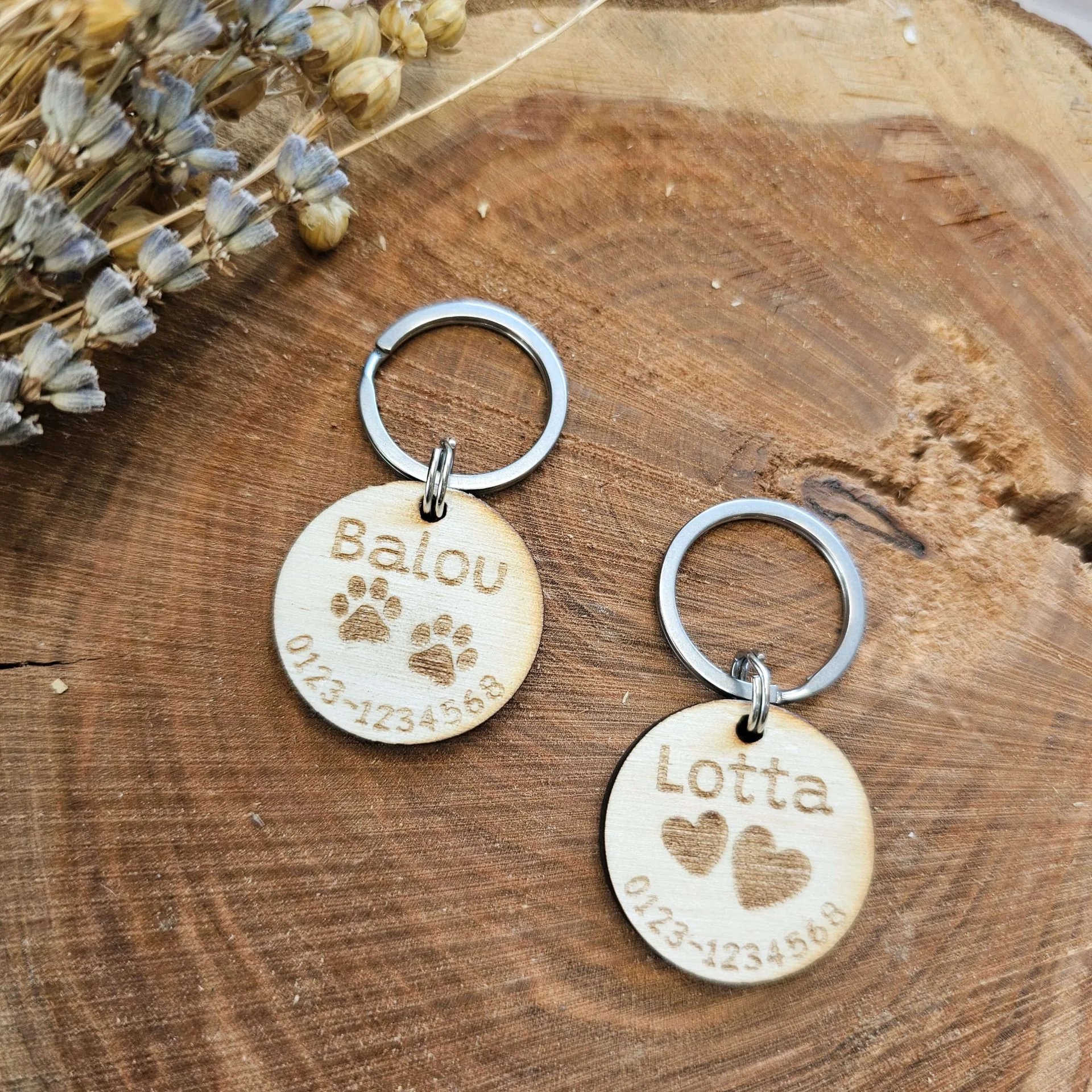 Personalisierte Hundemarke aus Holz — Kiki-Ena Bastelmaterial Naturholz